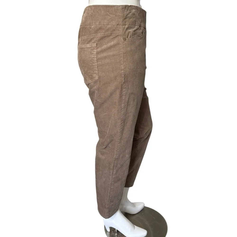 Coldwater Creek Pull-On ShapeMe Stretch Corduroy Pants Taupe Petite, 12P - Picture 6 of 13